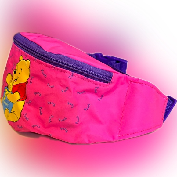VTG Y2K WINNIE THE POOH FANNY PACK BELT SLING BAG PURSE DISNEY HUNNY 8”x4.5”x3” - Picture 4 of 12